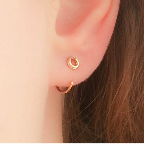 Moodtherapy Jewelry - Fake Gauges - Open Circle Half Hug Hoop Earrings